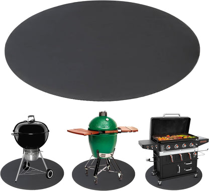 the 48 inch circular mat at the top of the image and at the bottom of the image is 3 grills on a 36 inch circular mat