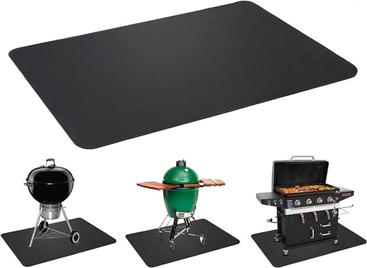 the mat at the top of the image and at the bottom of the image is 3 grills on a mat