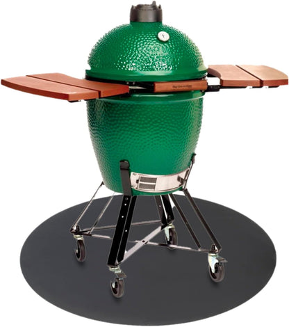 Green Egg Grill On A Mister Buddy Mat